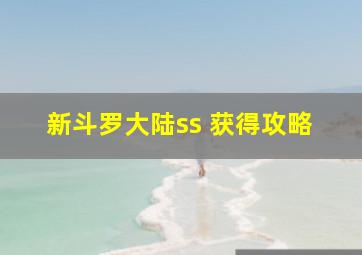 新斗罗大陆ss 获得攻略